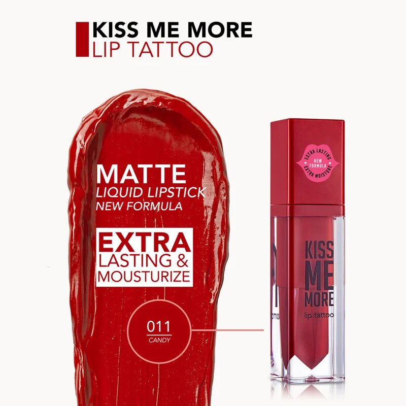 flormar Kiss Me More Lip Tattoo dlouhotrvající tekutá rtěnka odstín Candy 3.8 ml