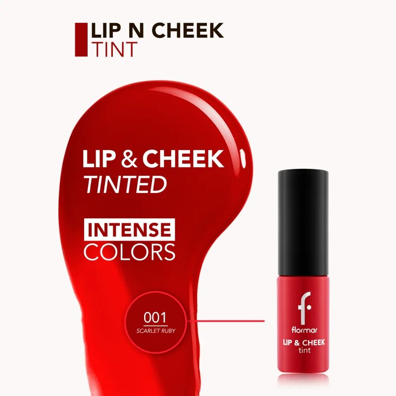 flormar Lip & Cheek Tint tekutá tvářenka na rty a tváře odstín 001 Scarlet Ruby 6.7 ml