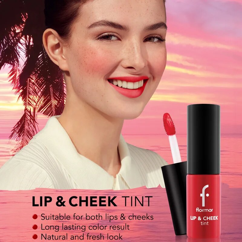flormar Lip & Cheek Tint tekutá tvářenka na rty a tváře odstín 001 Scarlet Ruby 6.7 ml