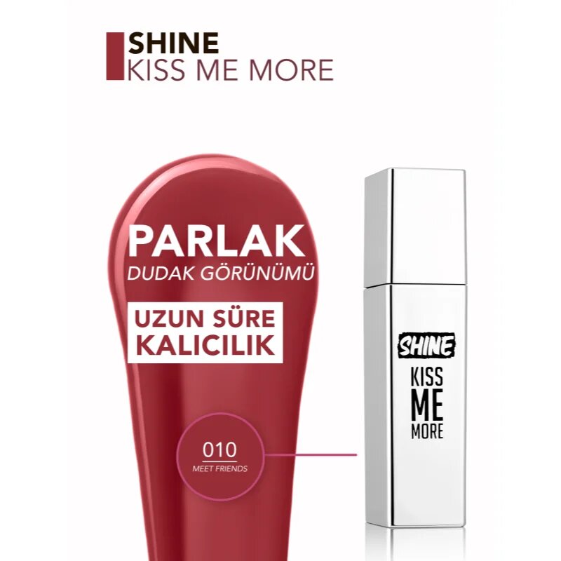 flormar Shine Kiss Me More tekutá rtěnka odstín 010 Meet Friends 3.5 ml