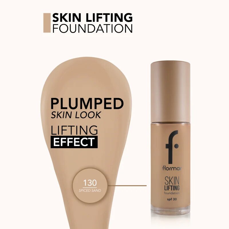 flormar Skin Lifting Foundation hydratační make-up SPF 30 odstín 130 Spiced Sand 30 ml