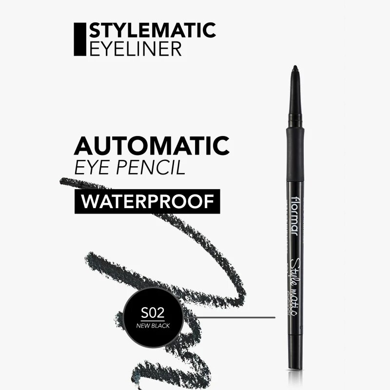 flormar Style Matic Eyeliner voděodolná tužka na oči odstín S02 New Black 0.35 g