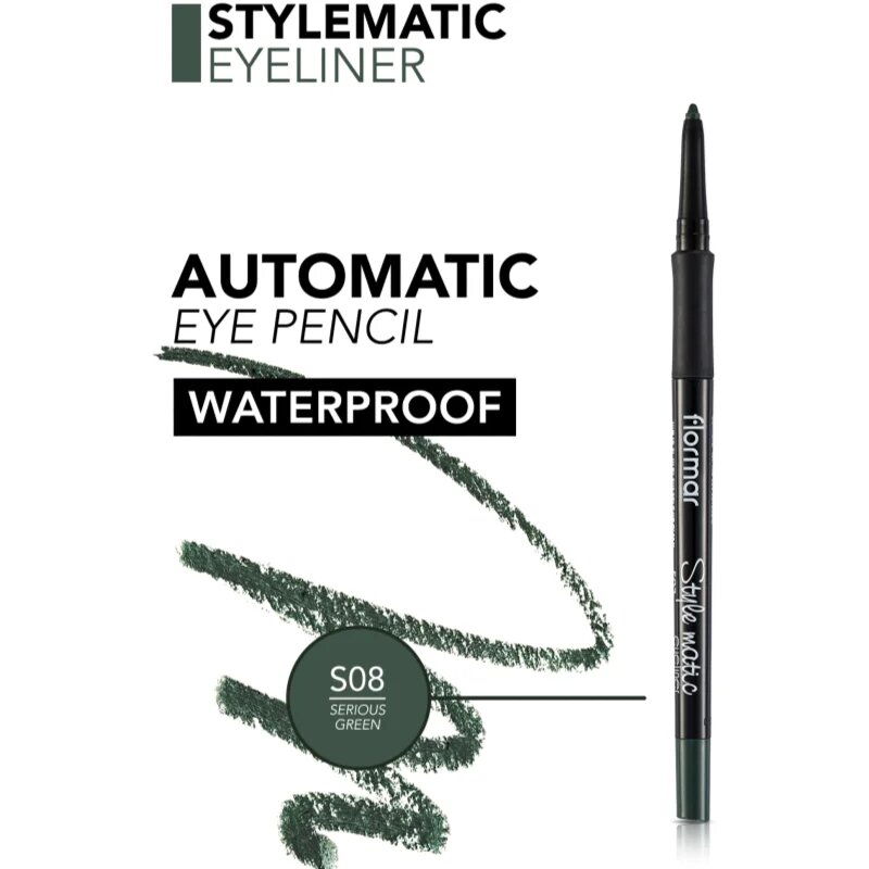 flormar Style Matic Eyeliner voděodolná tužka na oči odstín S08 Serious Green 0.35 g