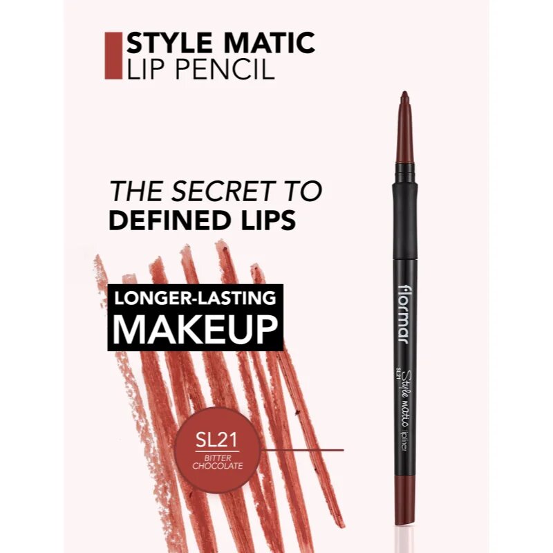 flormar Style Matic Lipliner matná tužka na rty voděodolná odstín 21 Bitter Chocolate 0.35 g