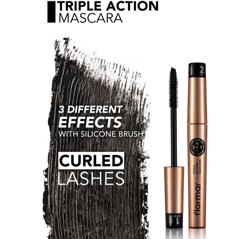 flormar Triple Action Mascara vyživující řasenka 3 v 1 8 ml