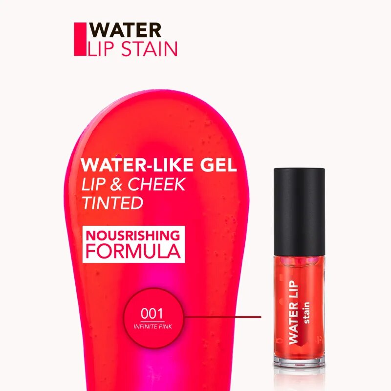 flormar Water Lip Stain barva na rty s vyživujícím účinkem odstín 001 Infinite Pink 64 ml