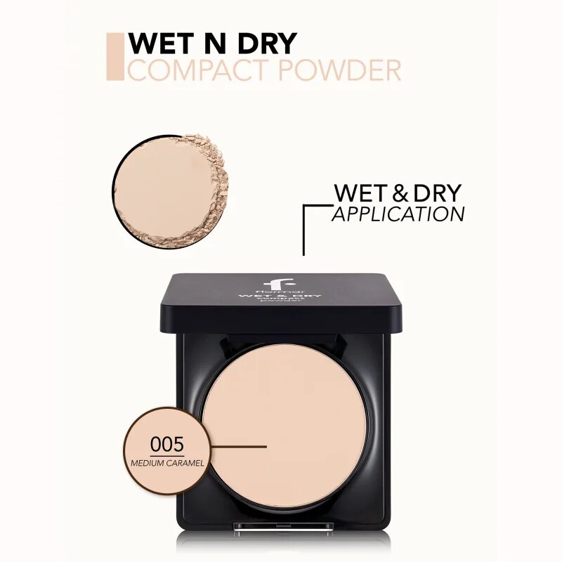 flormar Wet & Dry Compact Powder sjednocující kompaktní pudr odstín 005 Medium Caramel 10 g