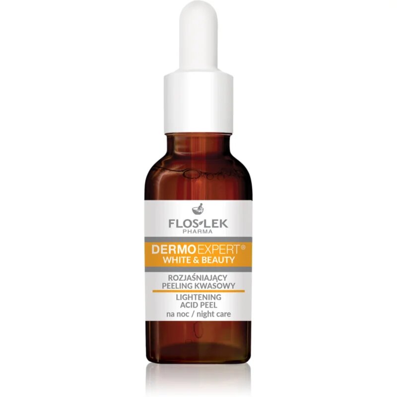 FlosLek Pharma DermoExpert White&Beauty jemné noční peelingové sérum pro rozjasnění pleti 30 ml