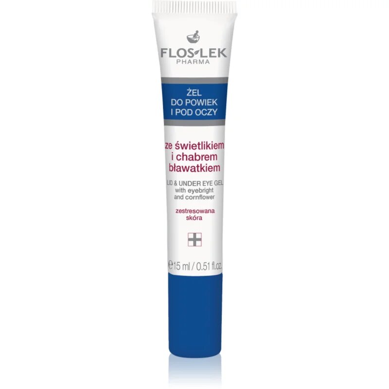 FlosLek Pharma Eye Care gel na oční okolí se světlíkem a chrpou 15 ml