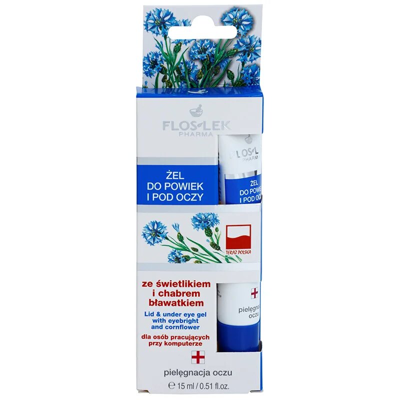FlosLek Pharma Eye Care gel na oční okolí se světlíkem a chrpou 15 ml