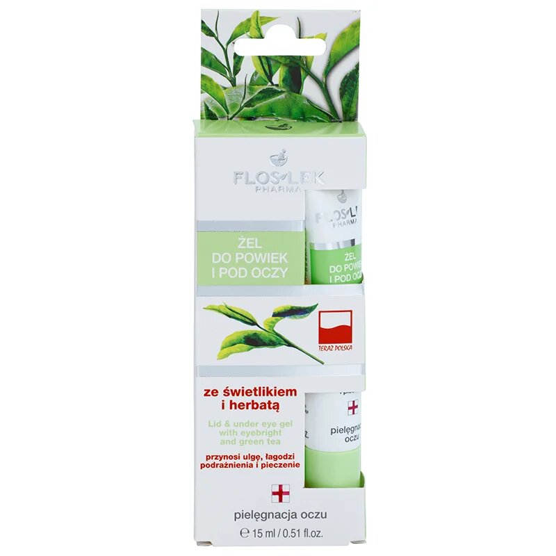 FlosLek Pharma Eye Care gel na oční okolí se světlíkem a zeleným čajem 15 ml
