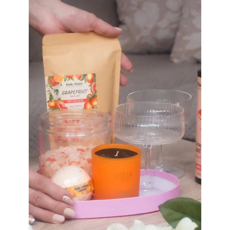 Folk & Flora Calendula šumivá koule do koupele s měsíčkem lékařským 130 g