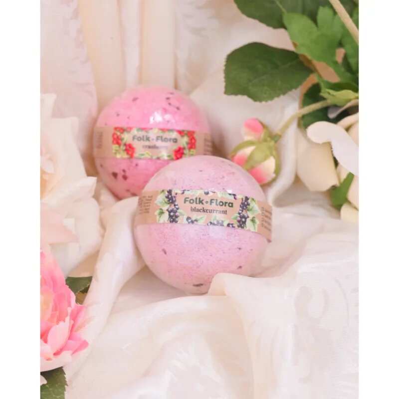 Folk & Flora Cranberry koupelová bomba 130 g