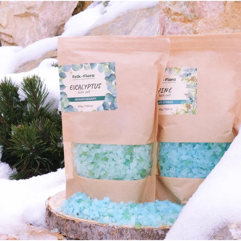 Folk & Flora Eucalyptus relaxační koupelová sůl 500 g