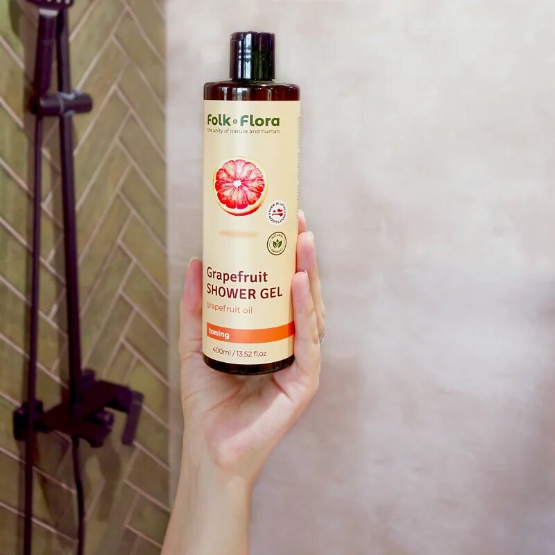 Folk & Flora Grapefruit osvěžující sprchový gel 400 ml