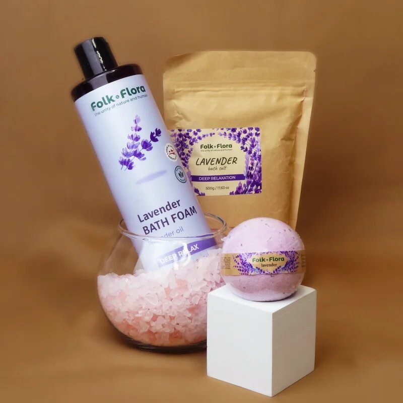Folk & Flora Lavender relaxační koupelová sůl 500 g