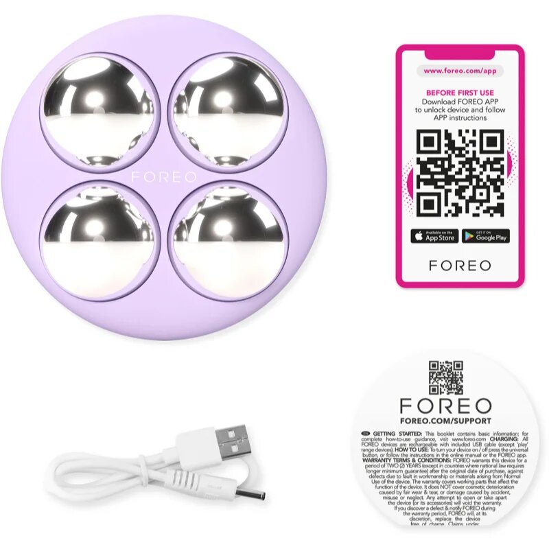 FOREO BEAR™ 2 body mikroproudový tonizační přístroj na tělo Lavender 1 ks