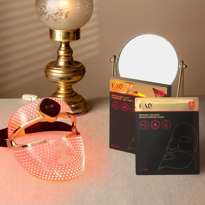 FOREO FAQ™ Glass Skin Collagen Face Mask hydrogelová maska pro vyhlazení pleti a zmenšení viditelnosti vrásek 5 ks