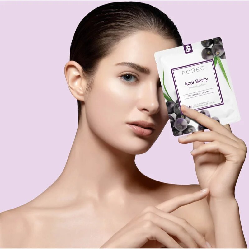 FOREO Farm to Face Sheet Mask Acai Berry antioxidační plátýnková maska 3x20 ml