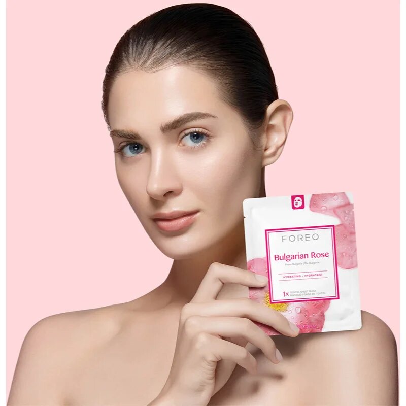 FOREO Farm to Face Sheet Mask Bulgarian Rose hydratační plátýnková maska 3x20 ml
