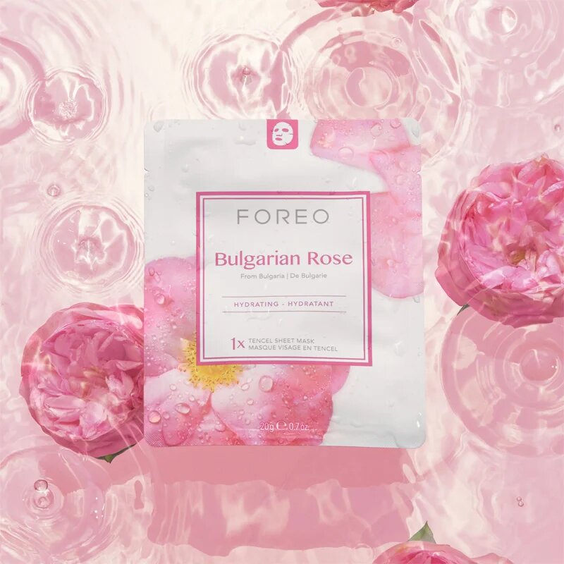 FOREO Farm to Face Sheet Mask Bulgarian Rose hydratační plátýnková maska 3x20 ml