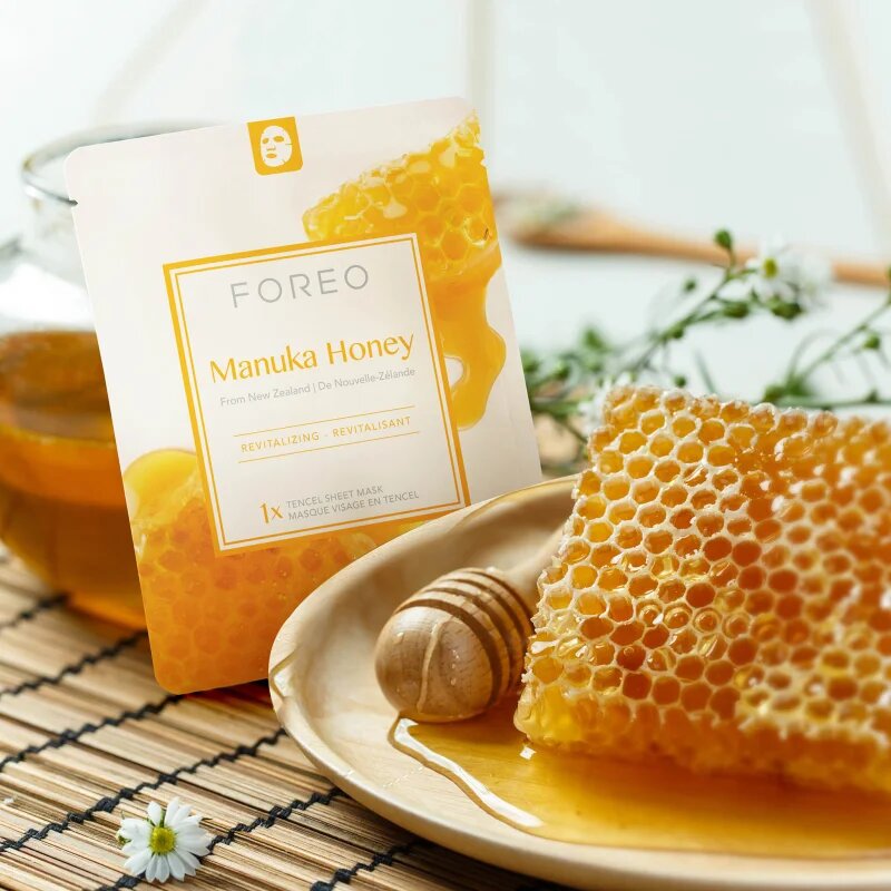 FOREO Farm to Face Sheet Mask Manuka Honey plátýnková maska s hydratačním a revitalizačním účinkem 3x20 ml