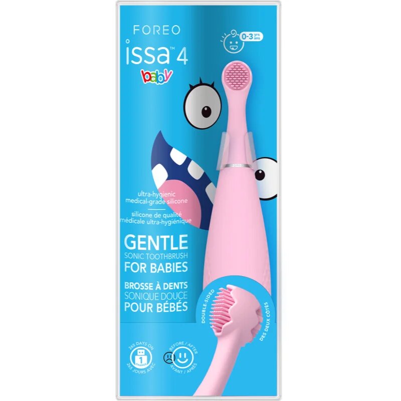 FOREO ISSA™ 4 Baby elektrický zubní kartáček pro děti od narození do 3 let Pearl Pink 1 ks