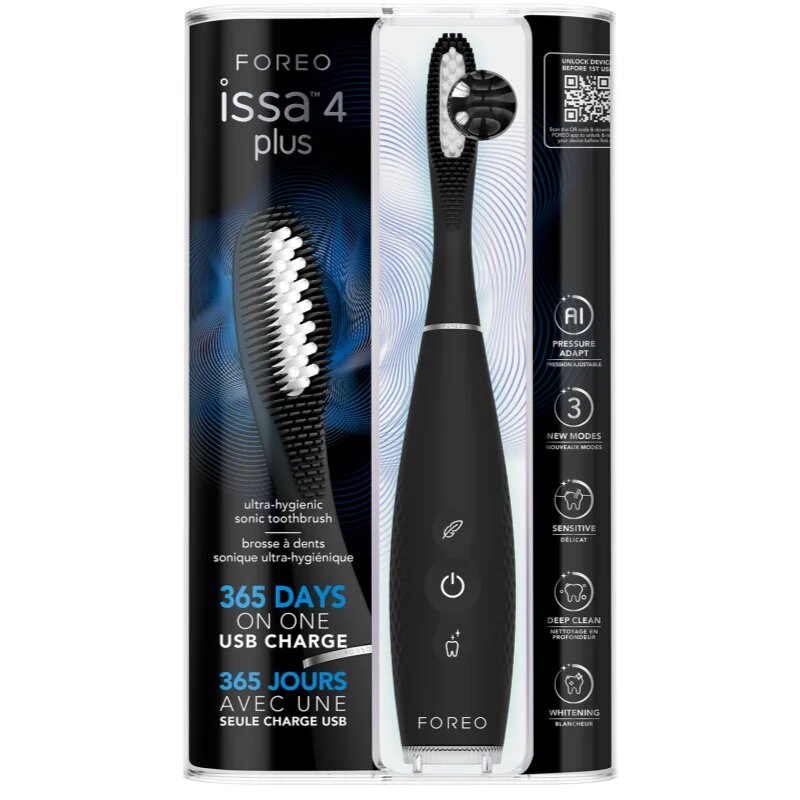 FOREO ISSA™ 4 Plus elektrický zubní kartáček Black 1 ks