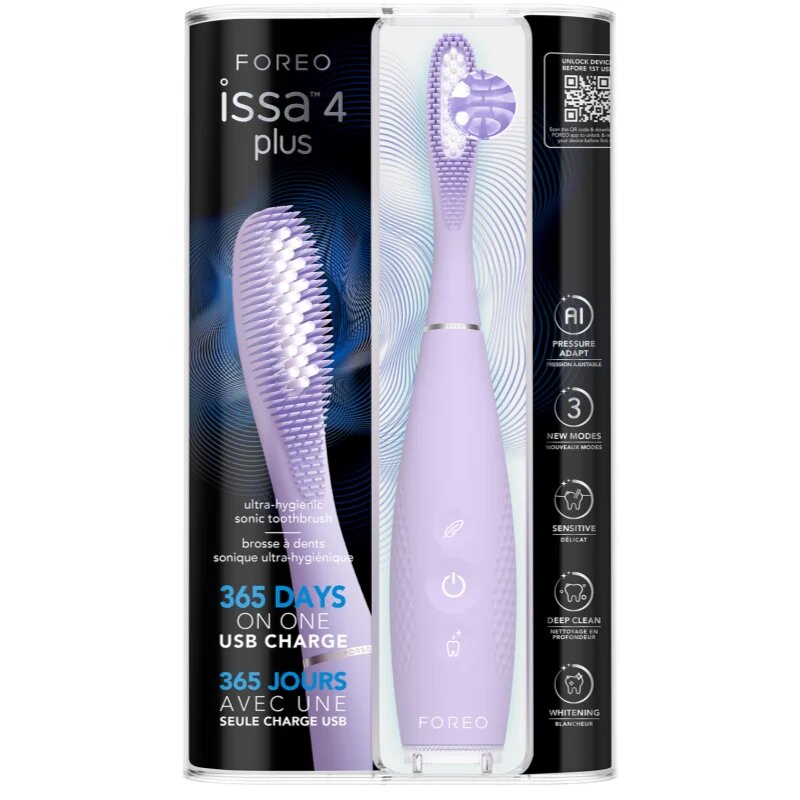 FOREO ISSA™ 4 Plus elektrický zubní kartáček Lavender 1 ks