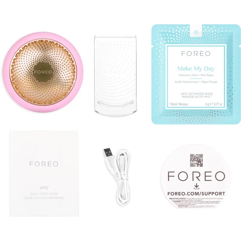 FOREO UFO™ 2 sonický přístroj pro urychlení účinků pleťové masky Pearl Pink 1 ks