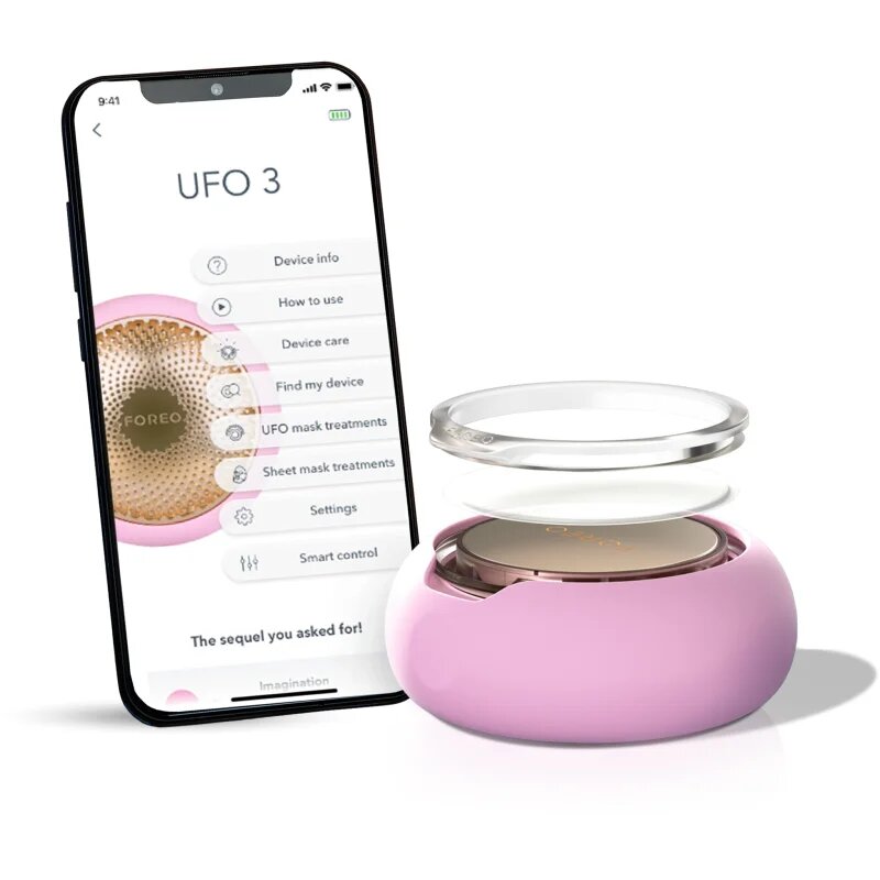 FOREO UFO™ 3 5-in-1 sonický přístroj pro urychlení účinků pleťové masky Pearl Pink 1 ks