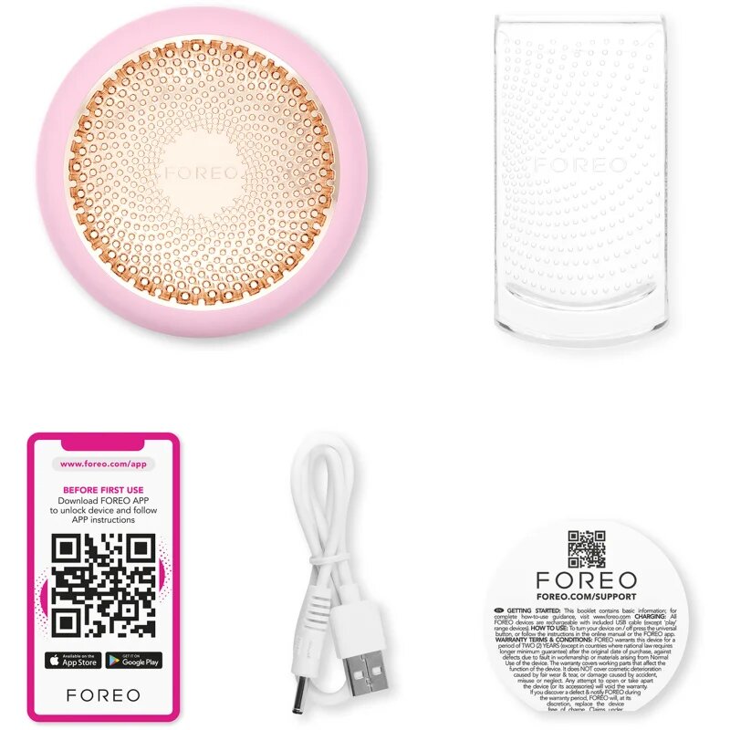FOREO UFO™ 3 5-in-1 sonický přístroj pro urychlení účinků pleťové masky Pearl Pink 1 ks
