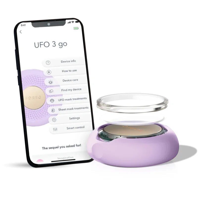 FOREO UFO™ 3 Go sonický přístroj pro urychlení účinků pleťové masky Lavender 1 ks