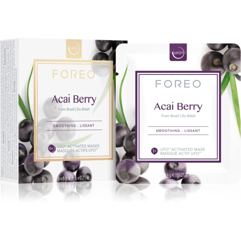 FOREO UFO™ Acai Berry vyhlazující maska 6 x 6 g