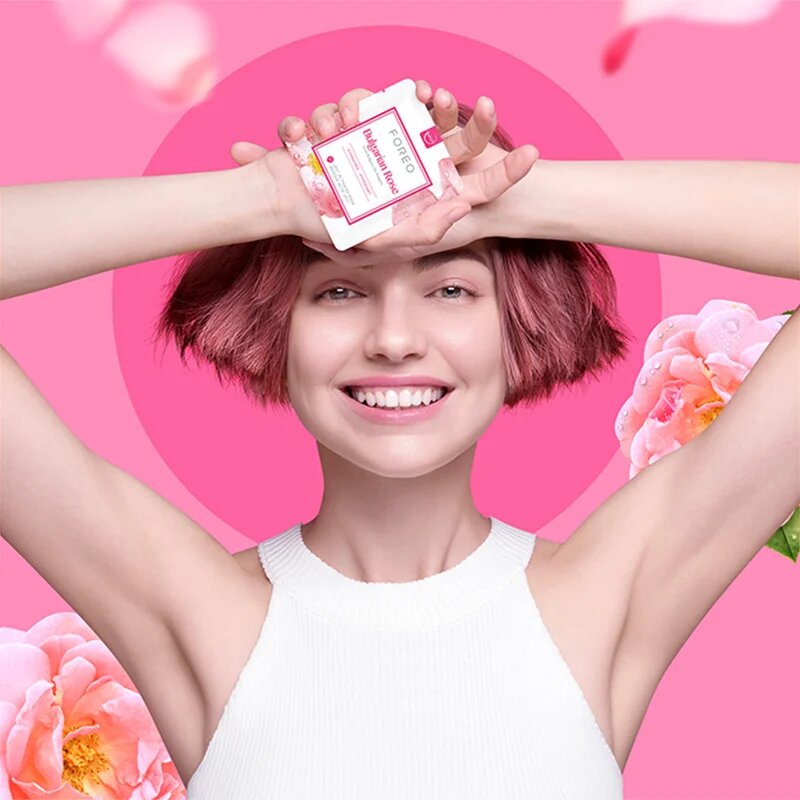 FOREO UFO™ Bulgarian Rose hydratační maska 6 x 6 g