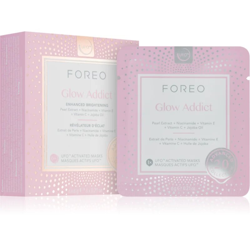 FOREO UFO™ Glow Addict rozjasňující pleťová maska 6 ks