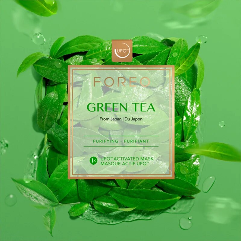 FOREO UFO™ Green Tea osvěžující a zklidňující maska 6 x 6 g