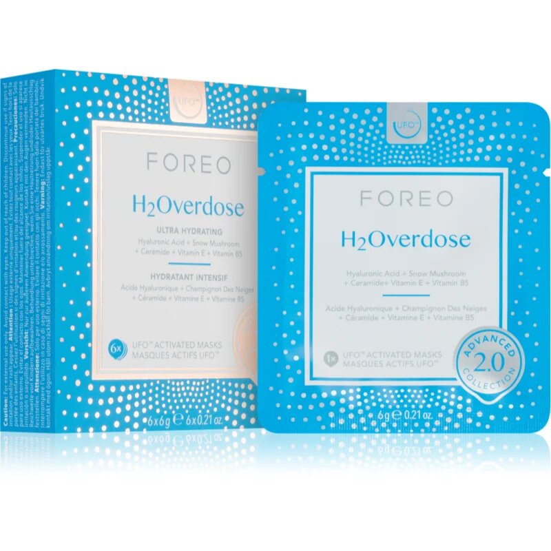 FOREO UFO™ H2Overdose hydratační pleťová maska 6 ks