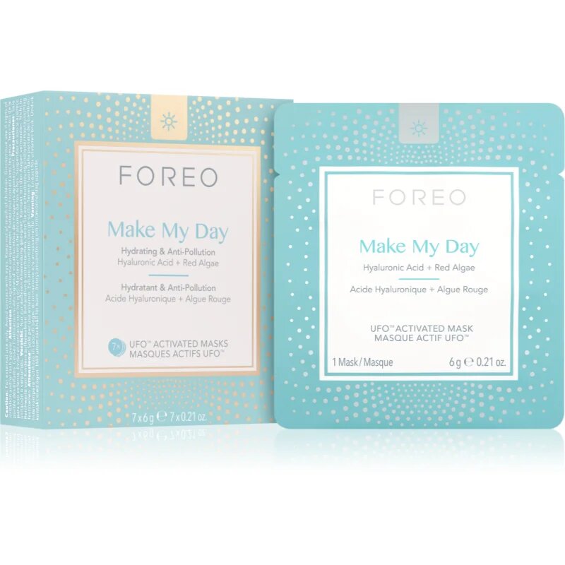 FOREO UFO™ Make My Day ochranná pleťová maska s hydratačním účinkem 7 x 6 g