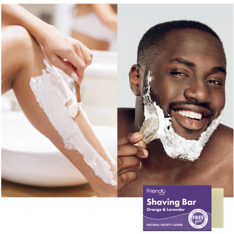 Friendly Soap Shaving Bar Orange & Lavender přírodní mýdlo na holení 95 g