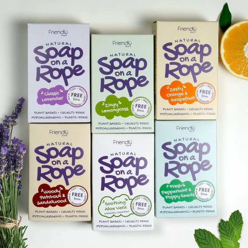 Friendly Soap Soap on a Rope Lemongrass přírodní mýdlo na šňůrce 95 g