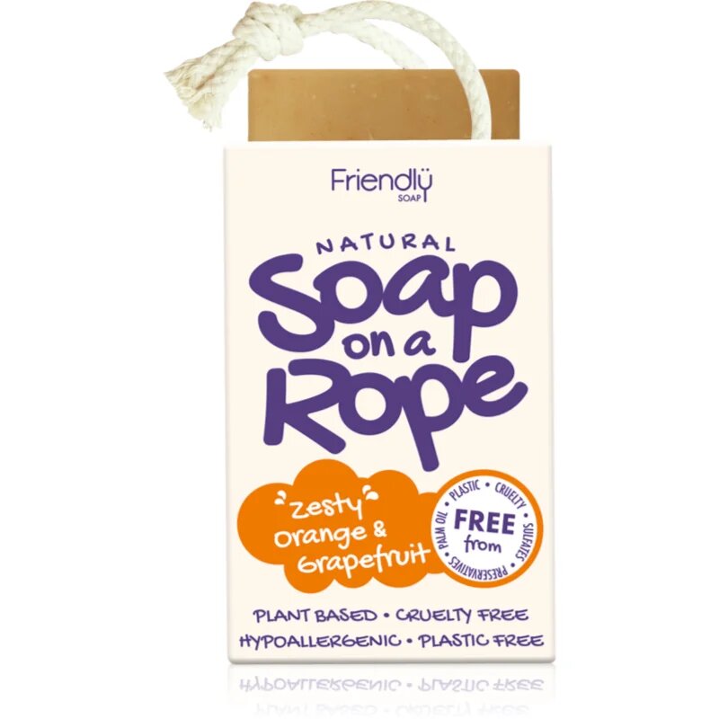 Friendly Soap Soap on a Rope Orange & Grapefruit přírodní mýdlo na šňůrce 95 g