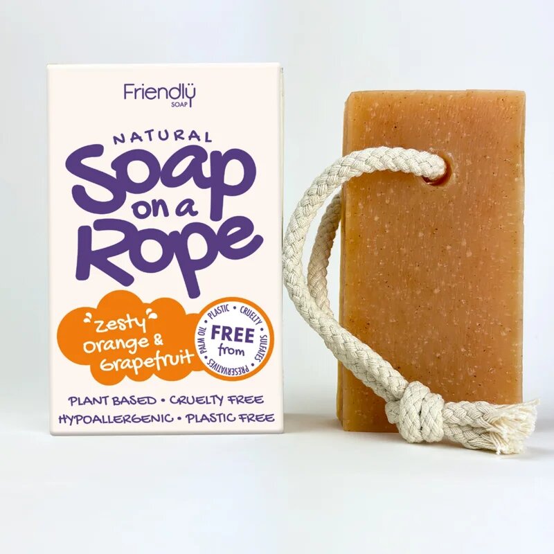 Friendly Soap Soap on a Rope Orange & Grapefruit přírodní mýdlo na šňůrce 95 g