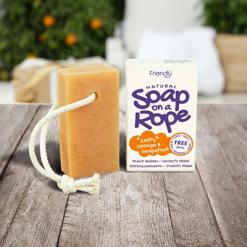 Friendly Soap Soap on a Rope Orange & Grapefruit přírodní mýdlo na šňůrce 95 g