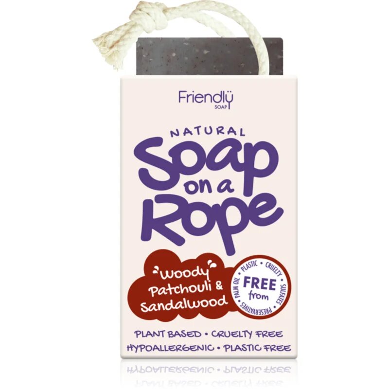 Friendly Soap Soap on a Rope Patchouli & Sandalwood přírodní mýdlo na šňůrce 95 g