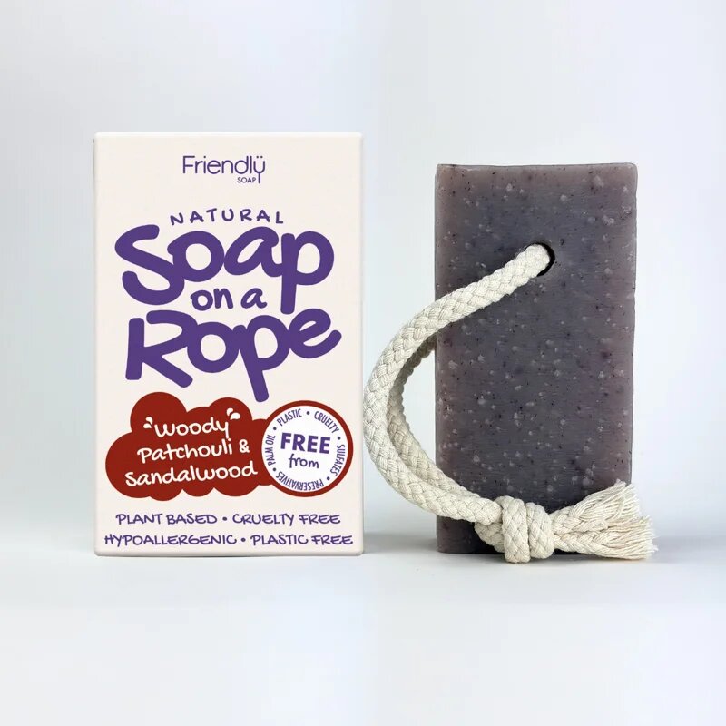 Friendly Soap Soap on a Rope Patchouli & Sandalwood přírodní mýdlo na šňůrce 95 g