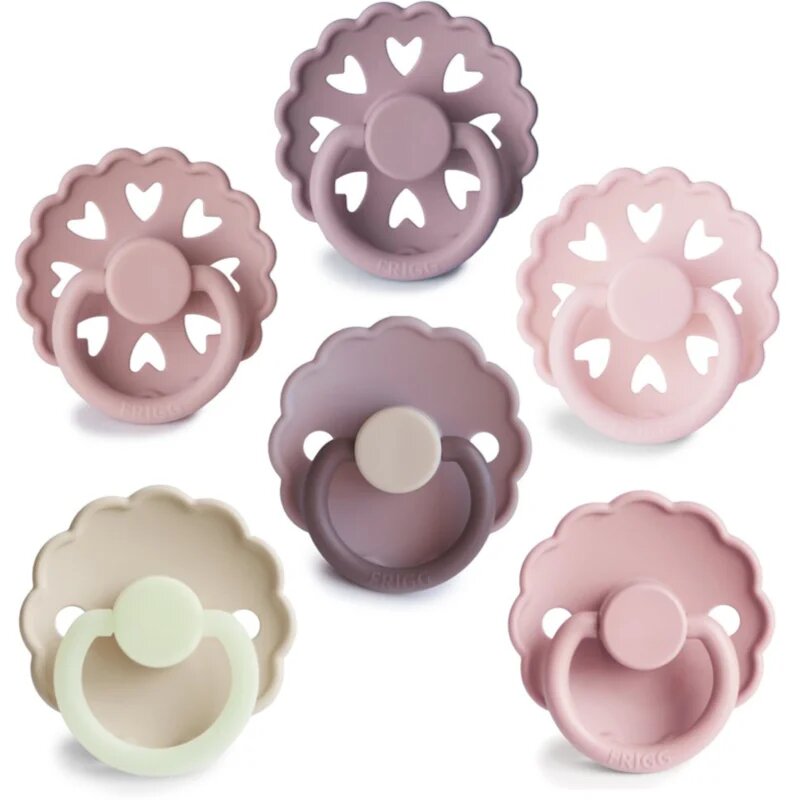 FRIGG 6-Pack Pacifiers Round Silicone Size 1 dudlík Blooming Love 6 ks