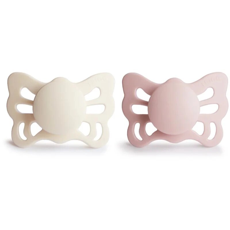 FRIGG Butterfly Size 1:0-6 months dudlík Cream/Blush 2 ks