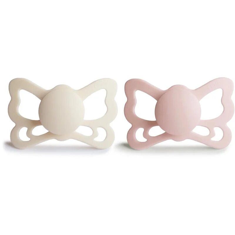 FRIGG Butterfly Size 2:6-18 months dudlík Cream/Blush 2 ks