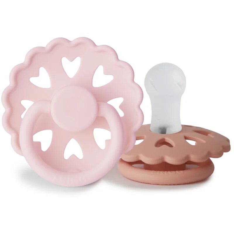 FRIGG Fairytale Round Silicone 2-Pack Size 1 dudlík The Snow Queen/The Princess and the Pea 2 ks